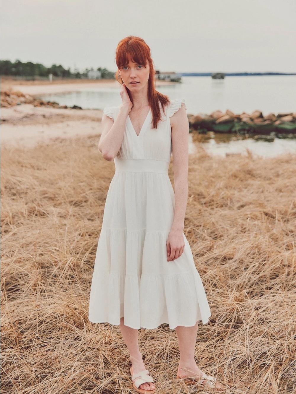 Gauze Cotton White Summer Dress